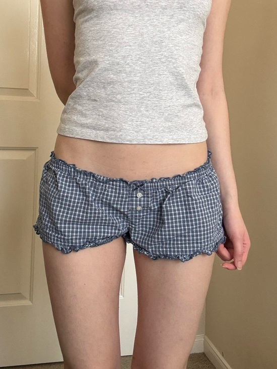 Brandy Melville Other - Blue Gingham Ruffle Lounge Shorts